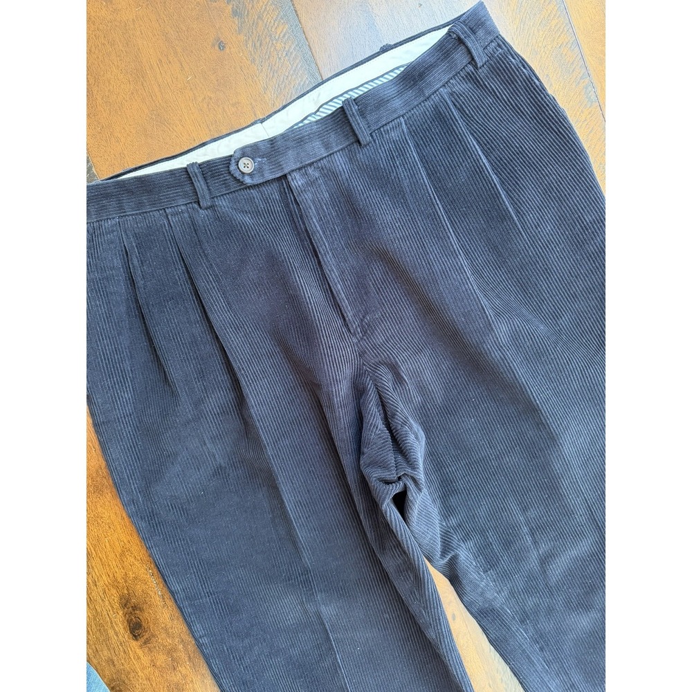 Vintage Lauren Ralph Lauren Pants Mens 42x32 Blue Corduroy Double‎ Pleated Pants